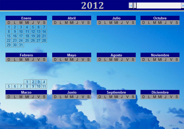 Calendario 2012 para imprimir, descarga plantillas gratis - tuexperto.