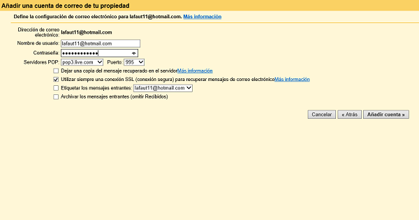Cómo ver el correo de Hotmail en Gmail