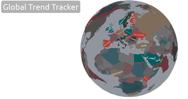 Mapa para seguir en directo las palabras más buscadas en Google