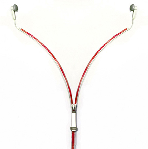 Zipper Earphones, unos auriculares-cremallera de diseño 3 ZipperEarphones1