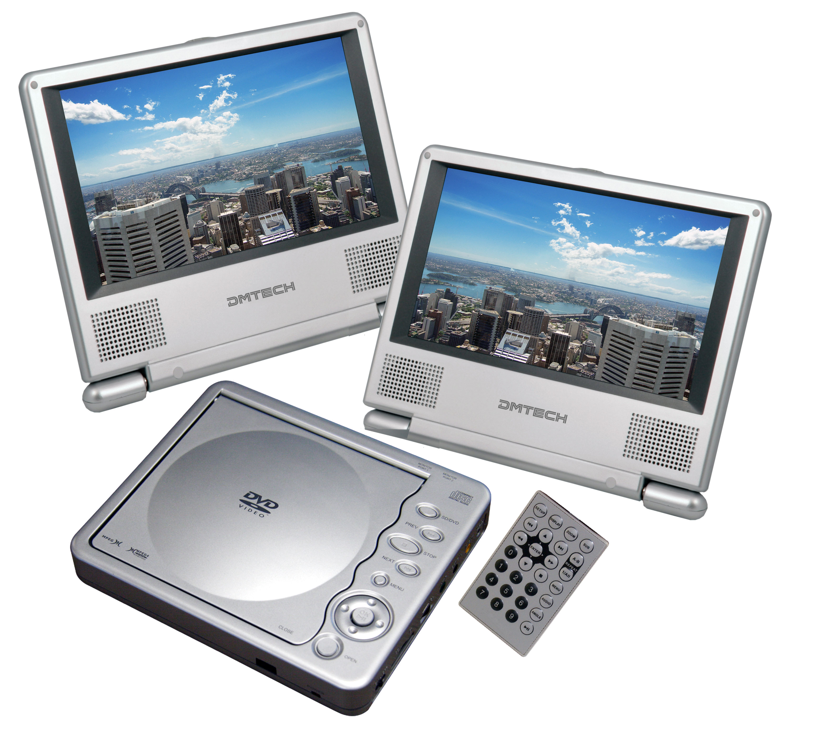 DMTECH DM-6702, un DVD portátil con doble pantalla para el coche