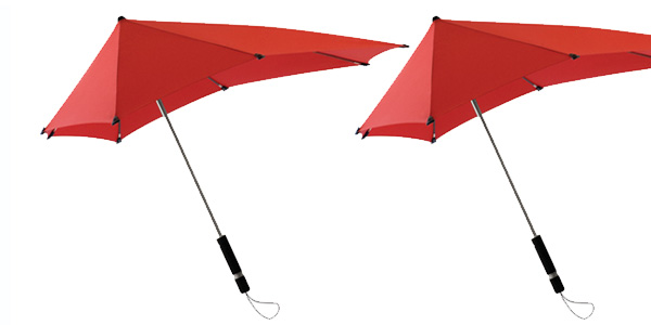 un paraguas aerodinámico resistente viento
