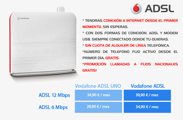 Vodafone extenderá a toda España su oferta de ADSL a finales de septiembre