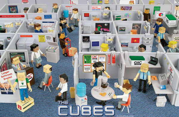 The Cubes, estereotipos de oficina en forma de muñequitos