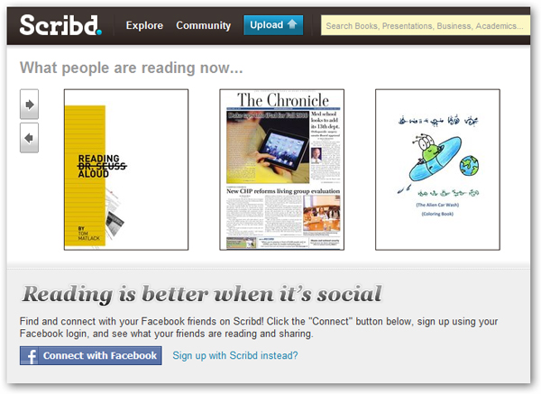 Scribd.com, más de 10 millones de libros para leer gratis en un libro electrónico o móvil
