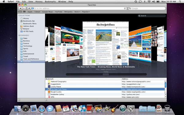 Safari 5, Apple actualiza su navegador con widgets para visualización de contenidos