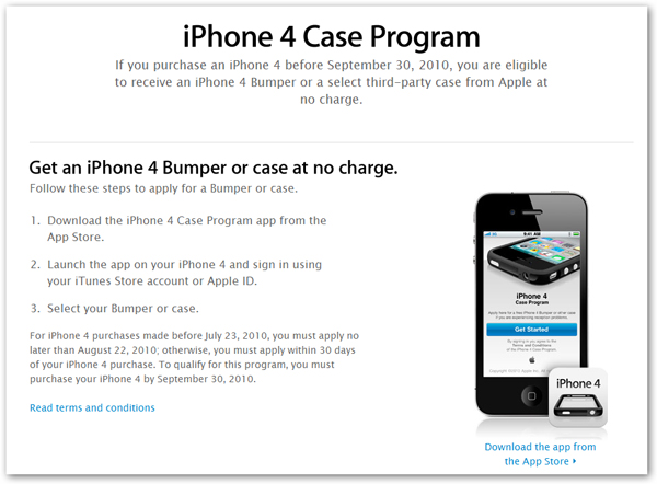 iPhone 4, nueva aplicación para pedir fundas gratis