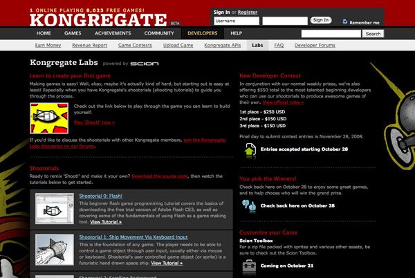 Kongregate, un nuevo portal web con cientos de juegos flash gratis