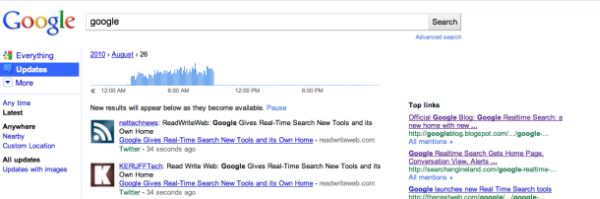 Google cambia el aspecto de las búsquedas en tiempo real