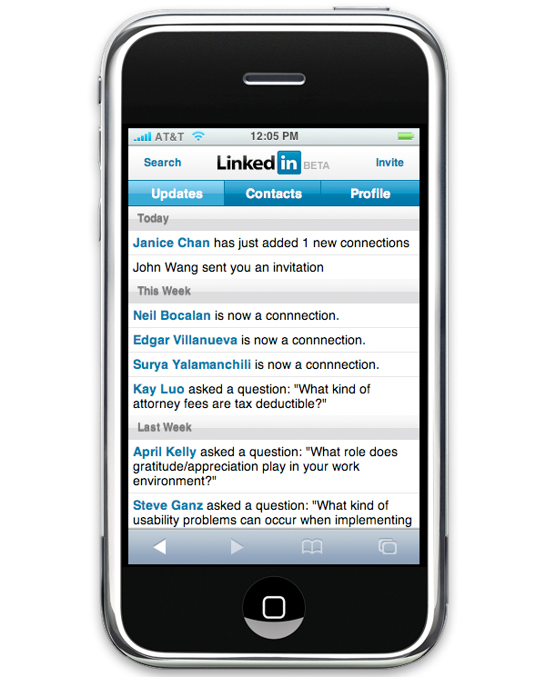iPhone, con la aplicación LinkedIn 3.2 puedes entrar en la red social profesional más famosa