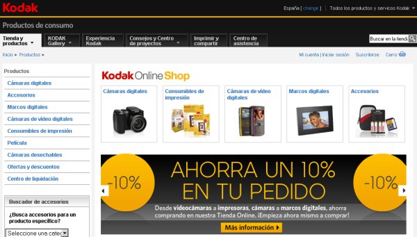 Kodak online shop, la tienda en Internet de Kodak abre sus puertas