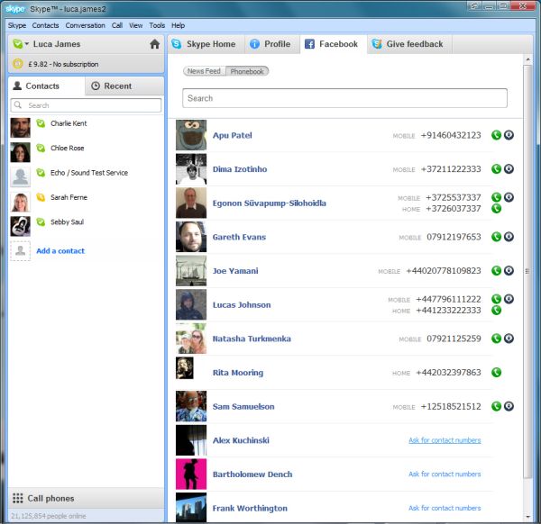Skype y Facebook, Skype 5.0 se integra con Facebook
