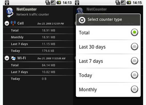 Netcounter para Android, una aplicación para controlar el tráfico de datos