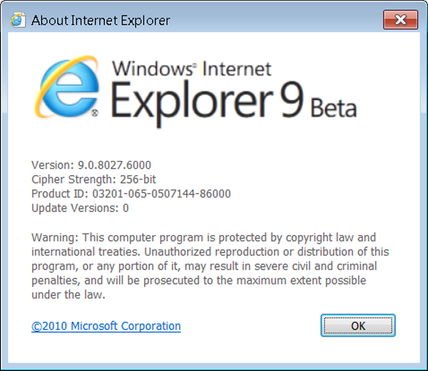 Internet Explorer 9 Beta 2, se filtra una actualización beta de Internet Explorer 9