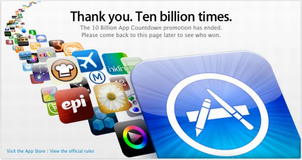 Apple vende 10.000 millones de aplicaciones a través de la App Store de iTunes