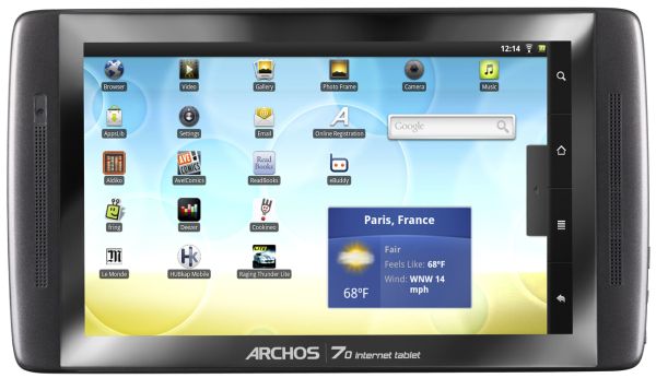 Archos 70 Internet Tablet, nueva tableta con Wi-Fi y pantalla de 7 pulgadas
