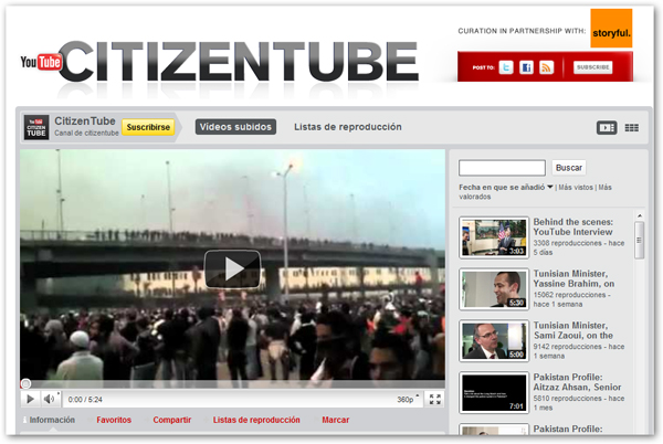 YouTube apoya a Egipto a través del canal Citizentube