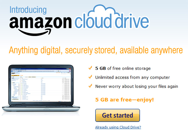 Amazon Cloud Drive, Amazon estrena su servicio de almacenamiento en la nube