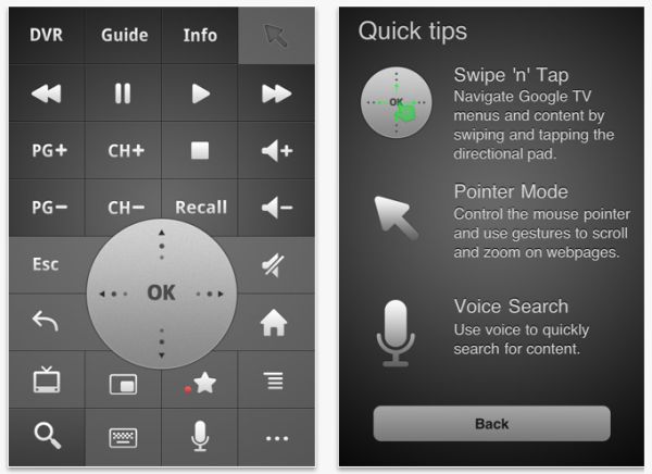 Google TV Remote para iPhone, convierte el iPhone en un mando a distancia de Google TV