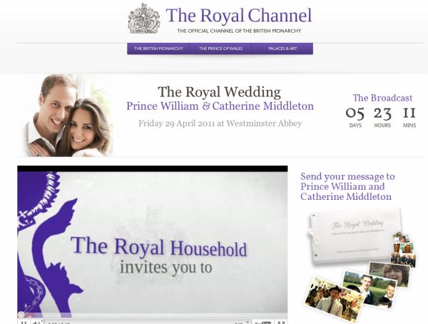 YouTube retransmitirá en directo por Internet la boda real del Prí­ncipe Guillermo y Kate