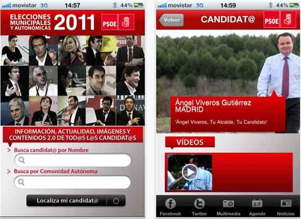 PSOE, todo sobre los candidatos que se presentan a las elecciones del 2011 desde el iPhone