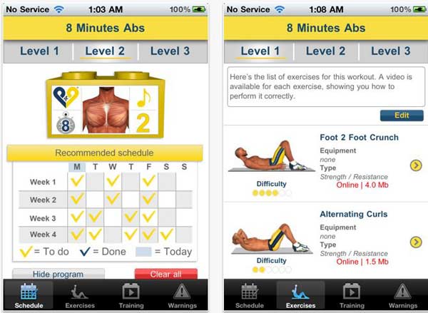 8 Minutes Abs Workout, ejercita los abdominales con esta aplicación de iPhone