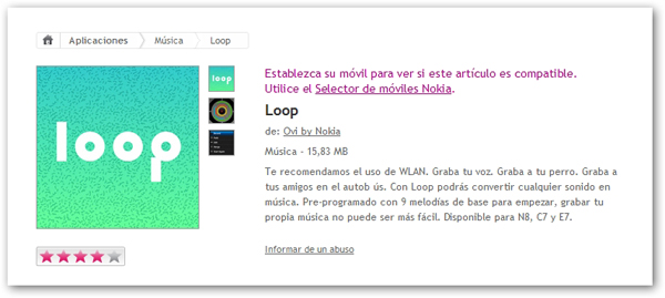 Loop, crea música a partir de los sonidos    que quieras con tu móvil Nokia