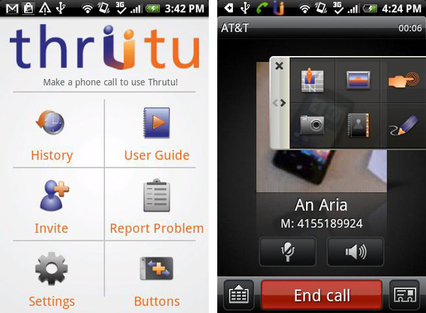 Thrutu, enví­a imágenes, notas y otros archivos mientras hablas por tu teléfono Android