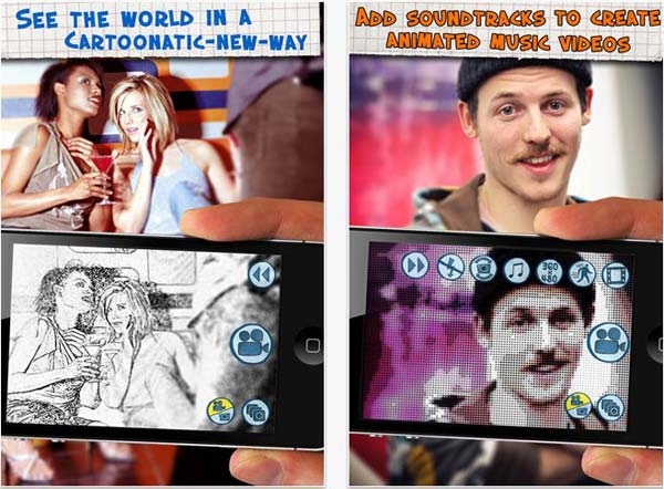 Cartoonatic, graba videos y transfórmalos en dibujos animados con iPhone