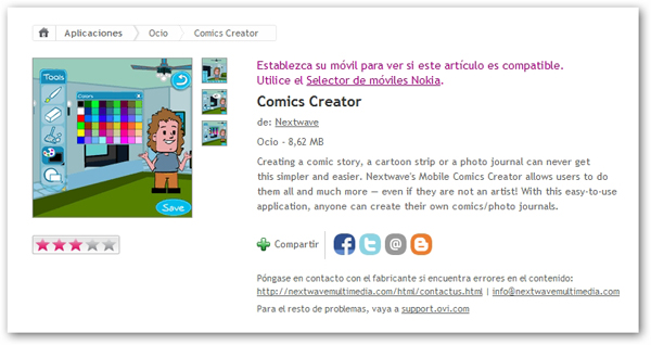 Comics Creator, desarrolla tu creatividad creando historietas en tu móvil Nokia