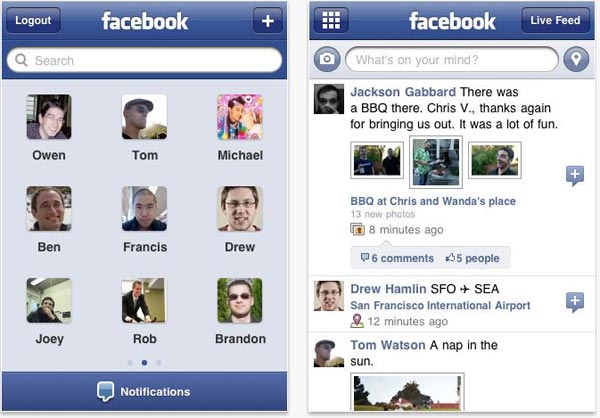 Facebook, nueva actualización de la versión de Facebook para iPhone