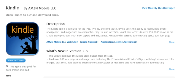 Apple fuerza a Amazon a modificar su aplicación Kindle para iPad e iPhone 4