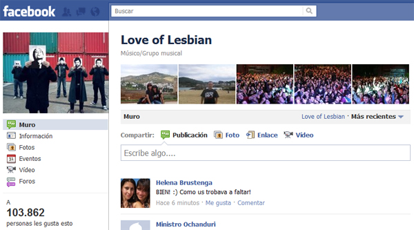 loveoflesbian_1 Facebook cierra la página de Love of Lesbian con 97.000 fans a cuestas 5