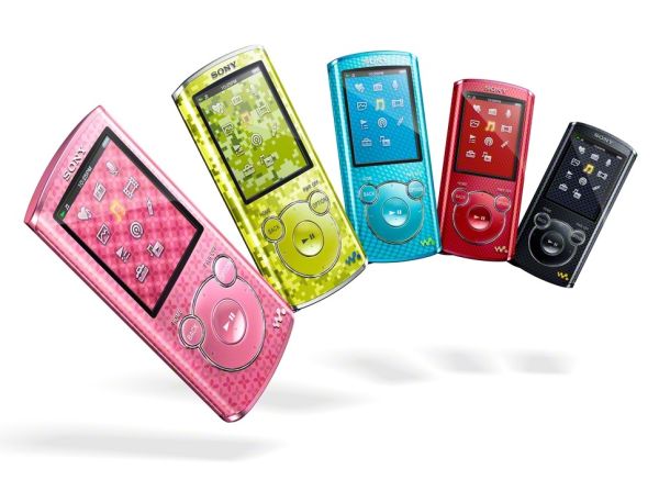 Sony NWZ-E460, serie de reproductores MP3 y MP4 de colores chispeantes
