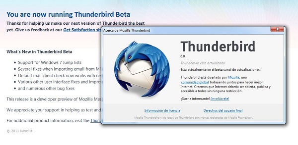 Thunderbird 6.0 beta, descarga gratis el gestor de correo electrónico que compite con el Outlook