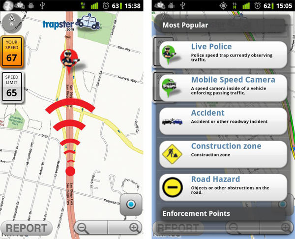 Trapster, recibe avisos sobre controles, accidentes y otras incidencias con esta aplicación