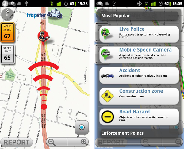 Trapster, recibe avisos sobre controles, accidentes y otras incidencias con esta aplicación