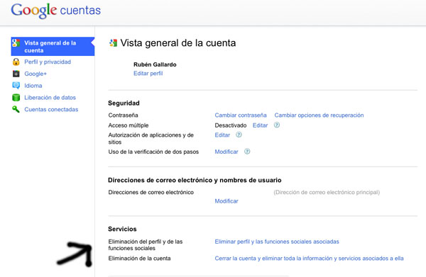 Google+, cómo eliminar una cuenta de la red social 2