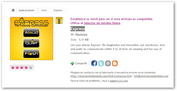 Express manda mensajes simples y directos desde un móvil Nokia
