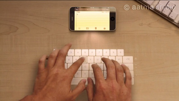 Un concepto del iPhone 5 con teclado láser