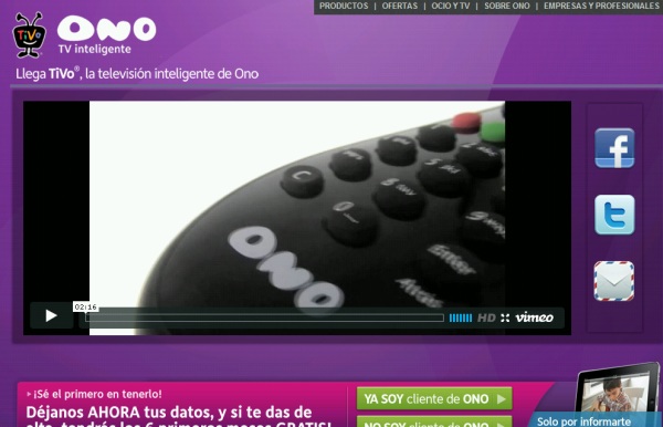 La televisión de ONO ahora te ofrece TiVO