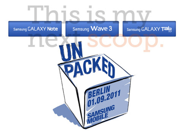 Samsung Galaxy Tab 7.7, Wave 3 y Galaxy Note, estreno en IFA
