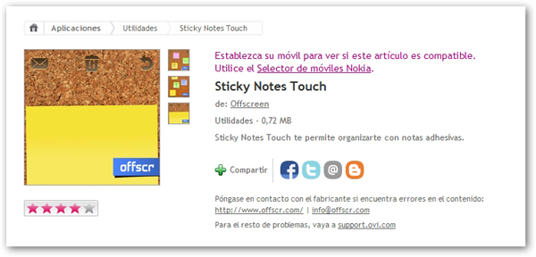 Sticky Notes Touch, escribe notas adhesivas en tu Nokia
