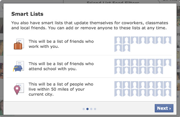 Facebook permite crear listas de contactos como Google + 2