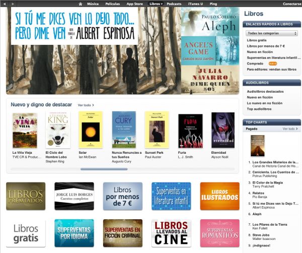 Apple ya vende libros digitales en la iBookstore de España