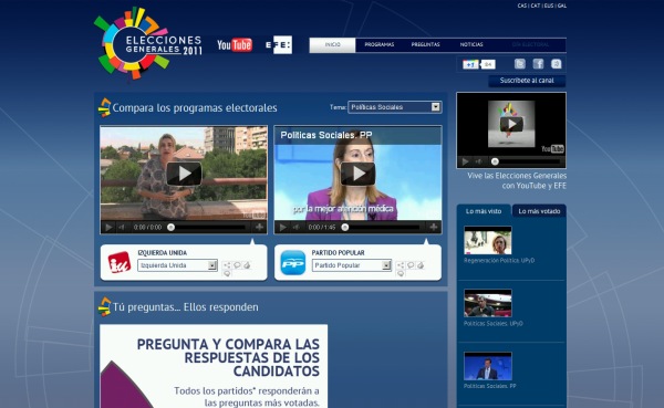 YouTube tiene un canal sobre las Elecciones Generales