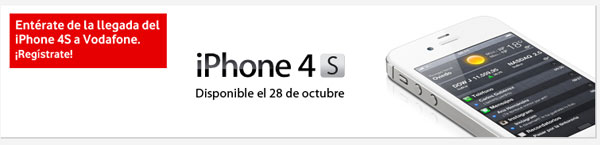 iPhone 4S Vodafone, disponible a partir del 28 de octubre 2