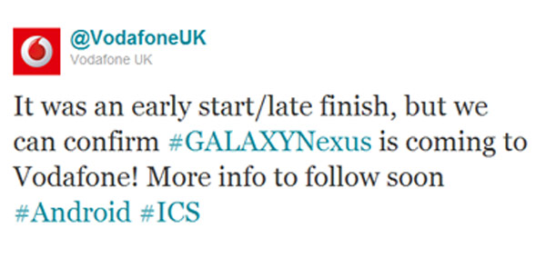 El Galaxy Nexus se venderá en España a través de Vodafone 2
