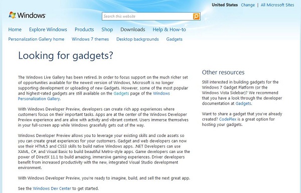 Microsoft retira la página Windows Live Gallery