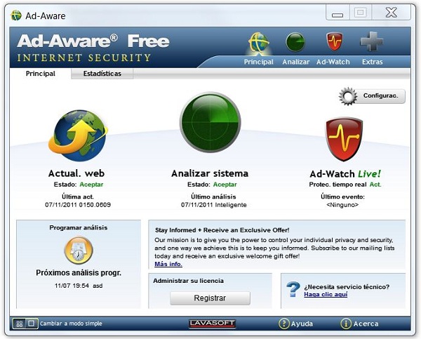 Ad-Aware, programa gratuito que protege contra las amenazas